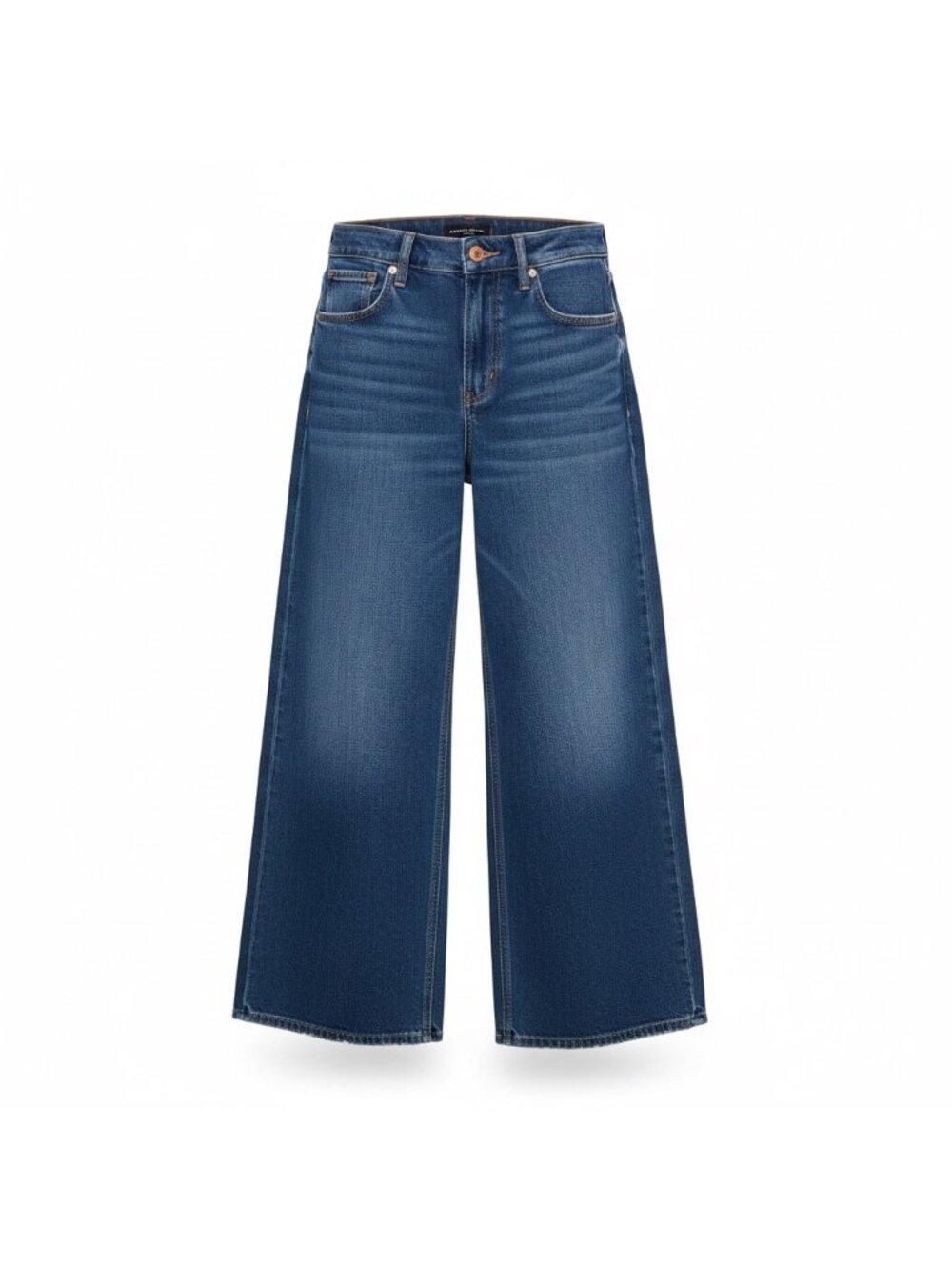 American Eagle Womens Blue Denim Wide Leg Distressed Jeans Regular Size 4
